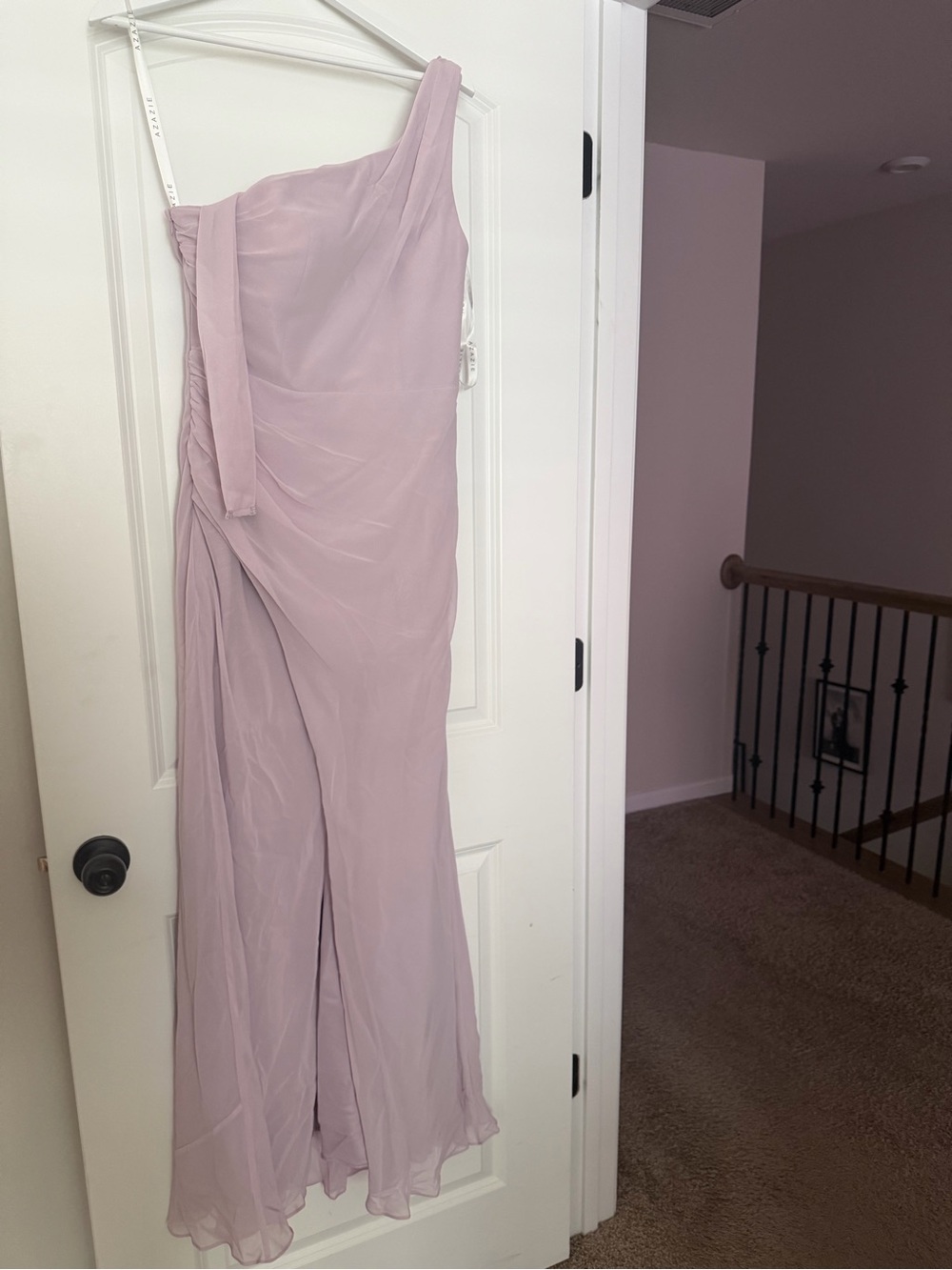 Azazie One-Shoulder Chiffon Bridesmaid Dress in Dusty Mauve